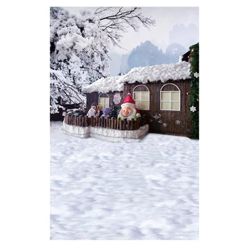 K4848 Рождественские фоны Зимний Снеговик Снежный Деревянный фон для фотосъемки для фотостудии реквизит для фотофона