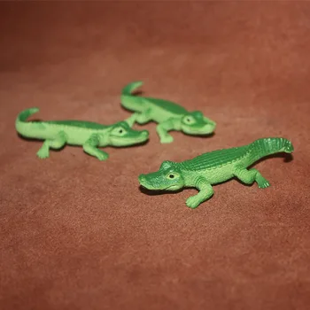 Дикое Ползающее Животное Крокодил Модель Мини Лось Зеленый Аллигатор Снежный Барс Олень Миниатюры Декор Фигурки Игрушки-статуэтки