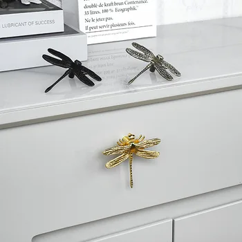 Легкие Роскошные ручки в виде стрекозы для шкафов и ручек, ручка ящика для гардероба в скандинавской Америке, ручки из цинкового сплава для мебели