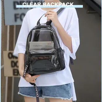 Женский рюкзак из прозрачного ПВХ, модный однотонный рюкзак, дорожный школьный рюкзак, сумка для девочек-подростков Mochila Children
