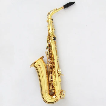 Профессиональный альт-саксофон Хорошая цена саксофон альт Покрытый золотым лаком саксофон альт высокое качество