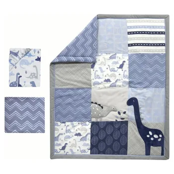 Комплект постельного белья для кроватки из 3 предметов серого /синего цвета, комплект постельного белья, одеяло, комплекты постельного белья, домашний текстиль