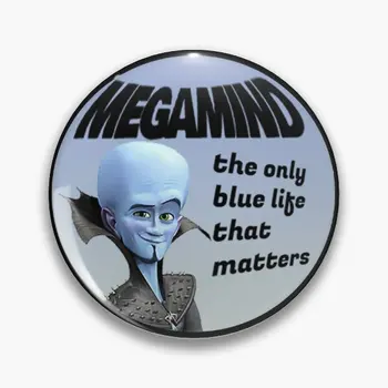Единственная Голубая Жизнь, которая имеет значение, - это булавка с программируемой кнопкой Megamind, Забавный декор, Милые Металлические украшения, Подарочный ошейник, Брошь для влюбленного в мультфильме, шляпа