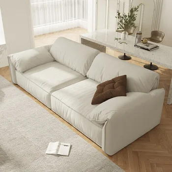 Современный минималистичный диван с ушками слона, комбинированный итальянский диван из прямой ткани