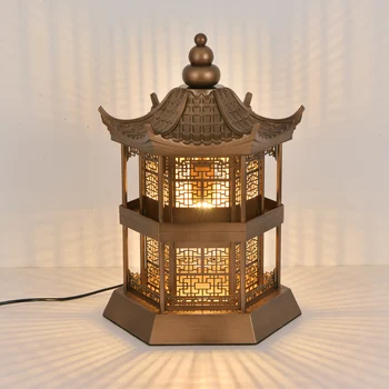 Новая настольная лампа в китайском стиле с уникальным творчеством, ретро чайный домик, чайный домик, вилла, отель, древняя архитектура, кабинет, дизайн