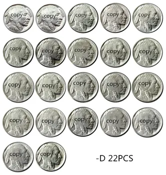 НАМ набор (1913-1938) D 22шт Декоративная монета из никеля Buffalo с копией пяти центов
