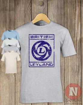 Футболка с логотипом British Leyland в стиле ретро, футболка с потертым принтом auto car