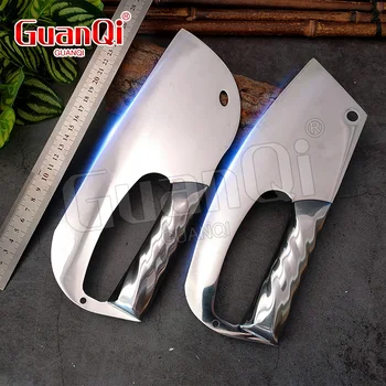 Кухонный нож 8-дюймовый Тесак Нож шеф-повара для нарезки мяса из нержавеющей стали Китайский Мясницкий нож Со стальной ручкой Инструмент для приготовления пищи