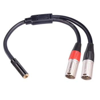 3,5 мм Стерео разъем для двойного XLR 3-контактный Штекер Y Разветвитель Аудиокабеля OFC Aux 3,5 мм-3Pin XLR Y Микрофонный кабель