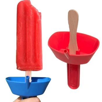С подставкой для фруктового мороженого из соломы, защищающей от разлива, пластиковые палочки для мороженого Soild Color, без капель, палочки для мороженого