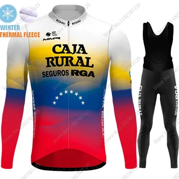 2024 Team Caja Rural Venezuela Комплект Велосипедной Майки С Длинным Рукавом, Велосипедная Одежда Для Шоссейных Гонок, Велосипедная Куртка, Костюм, Брюки MTB Maillot