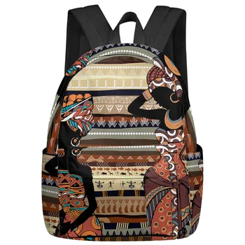 Этнический стиль Африканские женщины Черные Женщины Женские Мужские рюкзаки Водонепроницаемый школьный рюкзак для студентов Мальчиков и девочек Сумки Mochilas