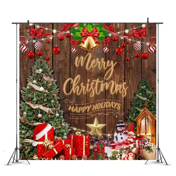Веселого Рождества, фон для фотосъемки, деревенское коричневое дерево, фон для портрета новорожденных детей для фотостудии, Счастливых праздников