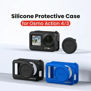 Защитный чехол для объектива, силиконовый, устойчивый к царапинам, силиконовый протектор с защитой от потери веревки, экшн-камера для DJI Osmo Action 4/3