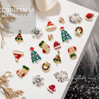 Рождественские Подвески для дизайна ногтей из Циркона, стразы, кристаллы для дизайна ногтей, ювелирные изделия, материал для украшения ногтей DIY