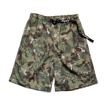 KAPITAL Japan Style, Гавайи, Быстросохнущие камуфляжные свободные мужские модные повседневные шорты, летние пляжные брюки цвета капри армейского зеленого цвета