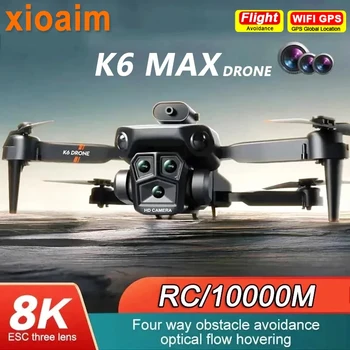 Для Xiaomi K6 Max Drone 8K GPS Professinal HD Три Камеры С Широкоугольным Оптическим Потоком, Четырехпозиционный Квадрокоптер Для Обхода Препятствий, Игрушки