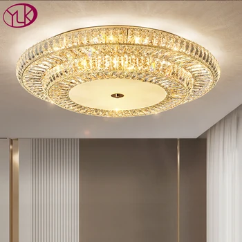 YOULAIKE Современная потолочная люстра для гостиной роскошный домашний декор хрустальный светильник для спальни золотой светодиодный хрустальный светильник
