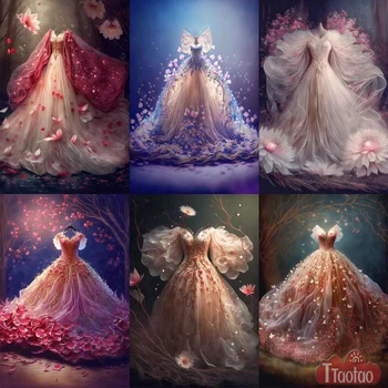 Свадебное платье с цветочным узором, 5D алмазная живопись, полная квадратная круглая мозаика, сказочное платье, сделай сам, горный хрусталь, вышивка крестиком, художественный декор