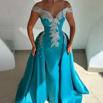 Роскошное вечернее платье с кружевными аппликациями, Синее атласное женское платье в африканском стиле, блестящие кристаллы, платья для выпускного вечера, Очаровательные бордовые нарядные платья