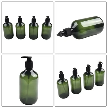 4шт Пластиковые бутылки для душа с насосом для шампуня многоразового использования, Шампунь, кондиционер, дозатор мыла с водонепроницаемой этикеткой для ванной комнаты отеля
