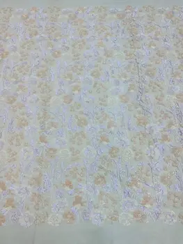 Красивая вышитая ткань L-13069610 С вышивкой Seuqins Французская сетка тюлевое кружево африканская ткань Для вечерних платьев