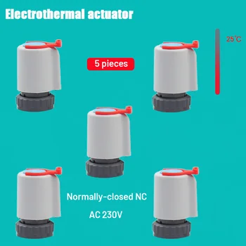5 штук 230 В Нормально закрытый электрический термопривод NC M30 * 1,5 мм для теплого пола TRV Термостатический радиаторный клапан