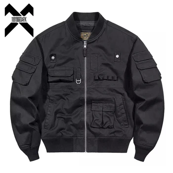 Тактические куртки-бомберы, мужские хлопковые пальто с функциональными карманами, куртка 2023, уличная одежда в стиле хип-хоп, мужская одежда, технологичная одежда