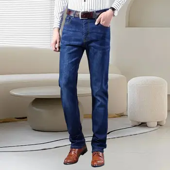 Мужские летние джинсы, свободные Мужские джинсы, Тонкие однотонные Мужские весенние джинсы, классный классический дизайн, Мужские весенние джинсы, Мужская одежда