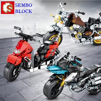 SEMBO мотоцикл строительный блок маленькая модель мальчика обучающая собранная детская игрушка масштабная реставрация классный подарок на день рождения