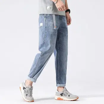 Мужские демисезонные Свободные прямые джинсы Slim Fit Уличная одежда Y2K Хип-хоп джинсовые брюки Мужские мешковатые джинсовые брюки
