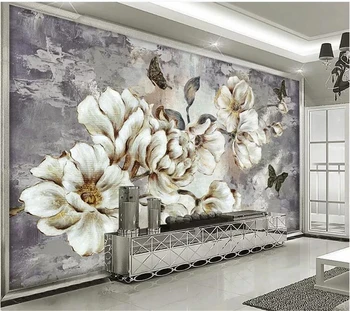 Обои wellyu на заказ, домашний декор, европейская ретро ручная роспись, цветок, 3D сплошной фон, декоративная роспись стен