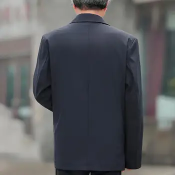 Мужская деловая куртка, однобортный пиджак, стильное мужское однобортное деловое классическое однотонное пальто на весну-осень