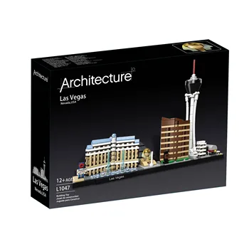 ArchitectureCompatile With 21047 Architecture Строительные блоки Лас-Вегаса, кирпичи, игрушки для взрослых, детские художественные украшения для дома, подарок