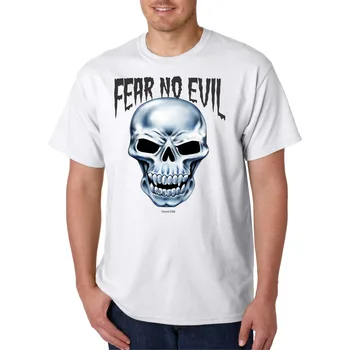 Футболка Bayside американского производства Rebel Goth Attitude Skull Fear No evil 3 с длинными рукавами