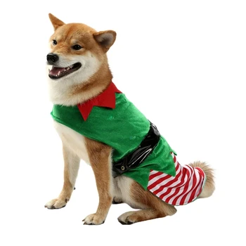 Новый стиль, рождественский тематический костюм эльфа для собак, зимний жилет для домашних животных, косплейная одежда для щенков маленьких средних и крупных собак