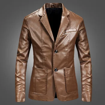 Мужская куртка из искусственной кожи, однотонное кожаное пальто, куртка, повседневные пальто из искусственной кожи, Мотоциклетное байкерское пальто, кожаные куртки, мужские Большие размеры 6XL