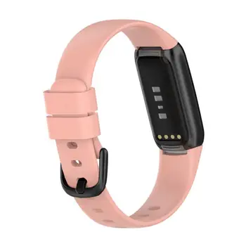 Мягкий силиконовый ремешок для Fitbit Luxe, монохромный силиконовый ремешок, черная пряжка, сменный браслет, аксессуары для смарт-часов