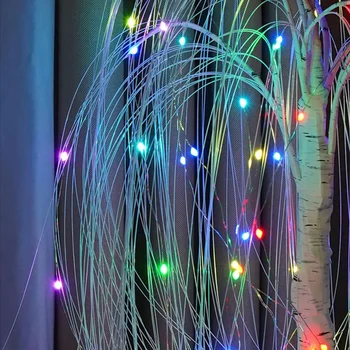 1ШТ Черный/Белый Столб Willow Tree Lights Battery Powerd LED Рождественская Декоративная Лампа Для Вечеринки Дома, Спальни, Праздничного Украшения