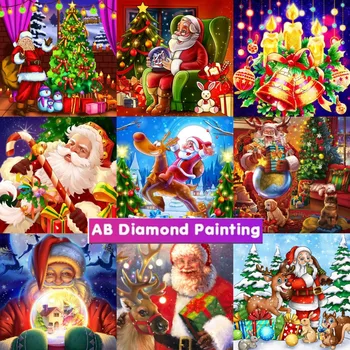 Рождественская алмазная картина 5d Мультфильм Санта Клаус Полная Квадратная вышивка Мозаика Домашний Декор Ремесло