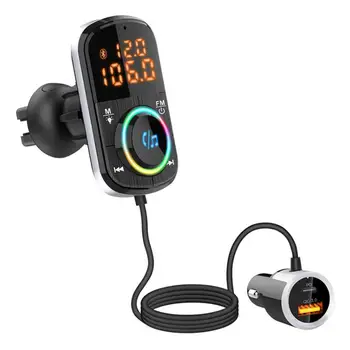 Автомобильный FM-передатчик BC71, автомобильная зарядка с поддержкой Bluetooth 5.0 QC 3.0, быстрая зарядка PD, Автомобильная зарядка MP3-плеера, окружающий свет