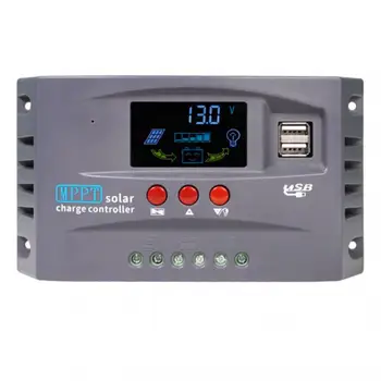 Солнечный контроллер MPPT 10A 20A 30A Регулятор заряда 12 В 24 В Регулятор заряда батареи солнечной панели с USB-портом с ЖК-дисплеем