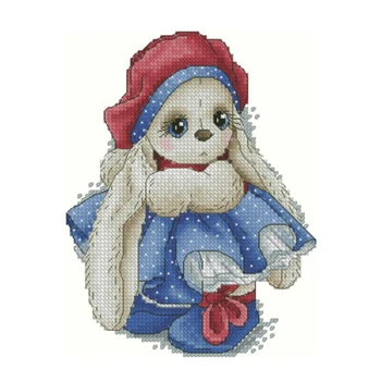 Набор для вышивки крестом Милый Мультяшный Кролик Серии 12 28ct 18ct 14ct 11ct можно настроить Ткань с принтом, Материал для ручной вышивки, Упаковка