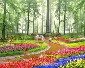 beibehang papel de parede Красивые HD обои HD пейзаж леса мечты фон настенные цветы 3D 3d обои