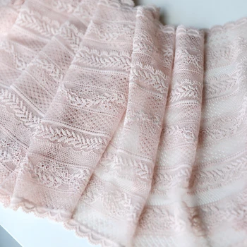 Розовая эластичная кружевная лента шириной 1 метр 23 см, гипюровая кружевная отделка или основа ткани, аксессуары для вязания одежды своими руками