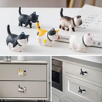 Мультяшный кот Аппаратный шкаф для детской спальни Ручки шкафа Ручки ящиков Мебельные ручки комода