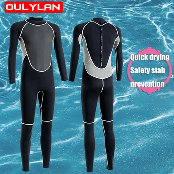 Oulylan 3 мм неопреновый гидрокостюм, мужской костюм для подводного плавания, купальники для подводной охоты, сноркелинг, серфинг, цельный комплект, согревающий купальник