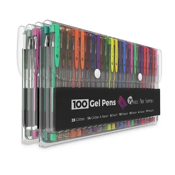 Набор гелевых ручек Creative Flash 100 цветов, гелевая ручка с металлическим блеском для взрослых, книжки-раскраски, журналы для рисования, художественные маркеры для рисования