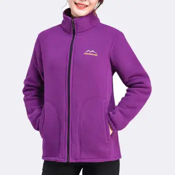 Однослойная куртка из польдерного флиса Y2k, женская весенне-осенняя одежда с длинным рукавом, теплое пальто на молнии большого размера, горный топ с вышивкой