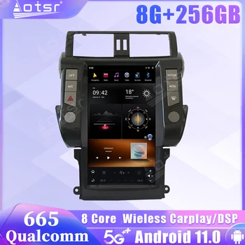 Автомагнитола Qualcomm 665 Android 11 для Toyota Land Cruiser Prado 150 2010 2011 2012 2013 Беспроводное стереосистемное устройство Carplay с 5G GPS